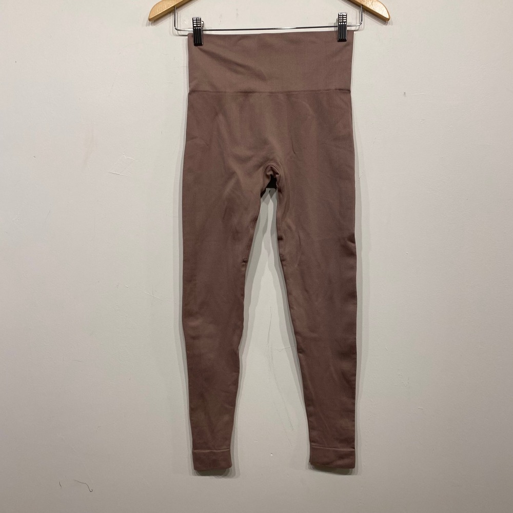 SET ACTIVE Sportbody Sculpt High Waisted Seamless Leggings Mauve Brown Small